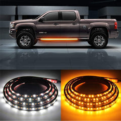 OPL5 70inch running board light strip with amber and white LEDs for versatile vehicle lighting.