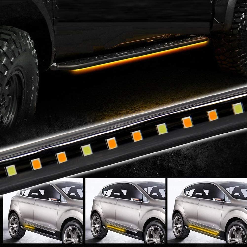 OPL5 amber turn-signal LED strip in sequential mode improves signaling.