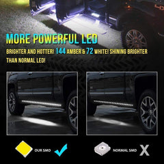 OPL5 door light and DRL strip illuminates steps for safer entry.