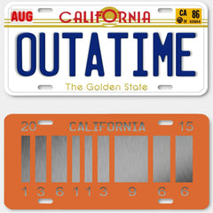 OPO 10 Delorean Outatime metal license plate replica for bold wall decor