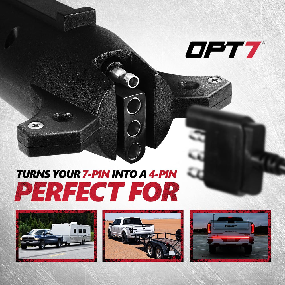 OPT7 blade-to-flat adapter ensures cross-compatibility between 7-way and 4-way