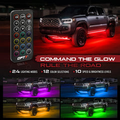 Demo of 12 colors and 24 dynamic modes on the truck lights.
