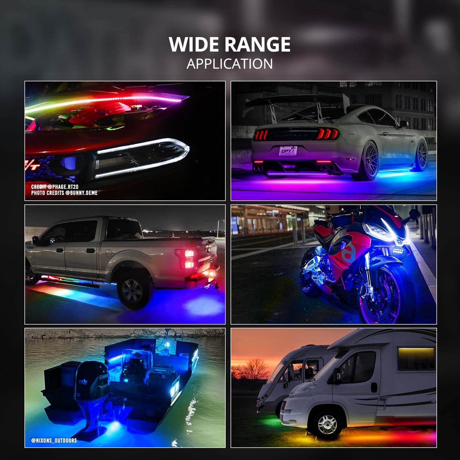 OPT7 Aura DreamColor universal fit for cars, trucks, and RVs.