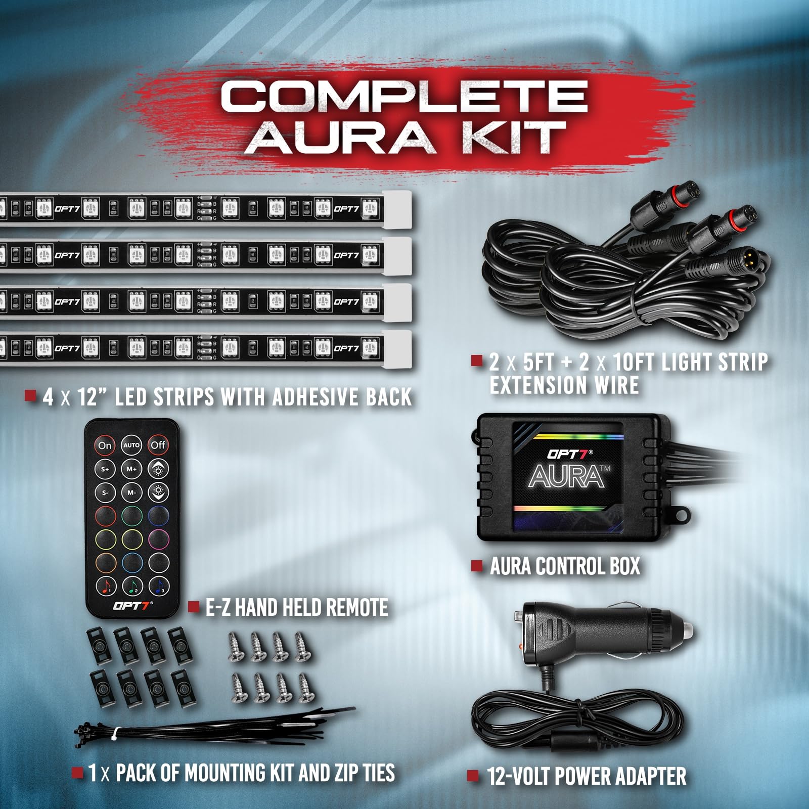 OPT7 Aura easy installation with peel-and-stick mounting.