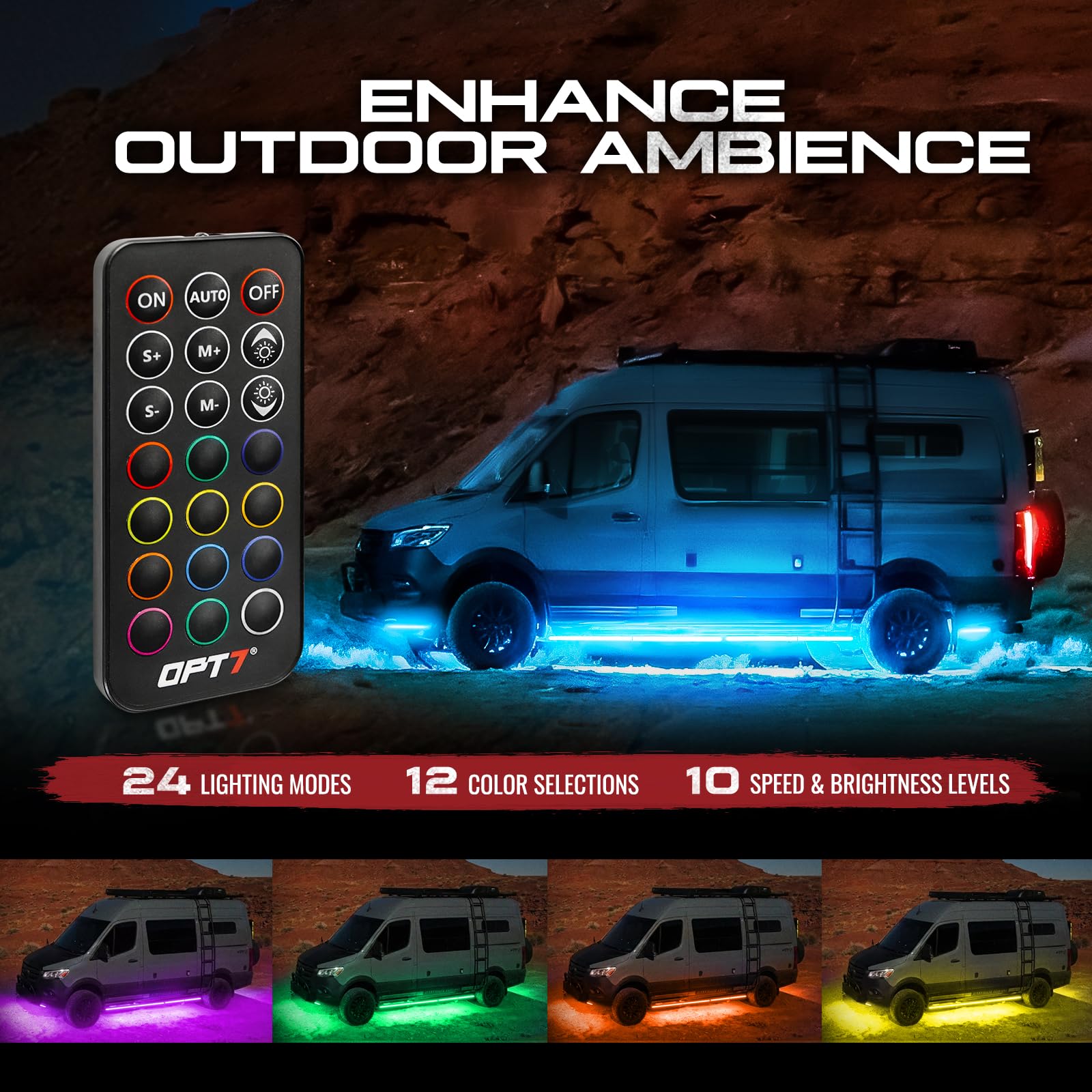 OPT7 Aura IP67 waterproof LED bars for all-weather exterior lighting