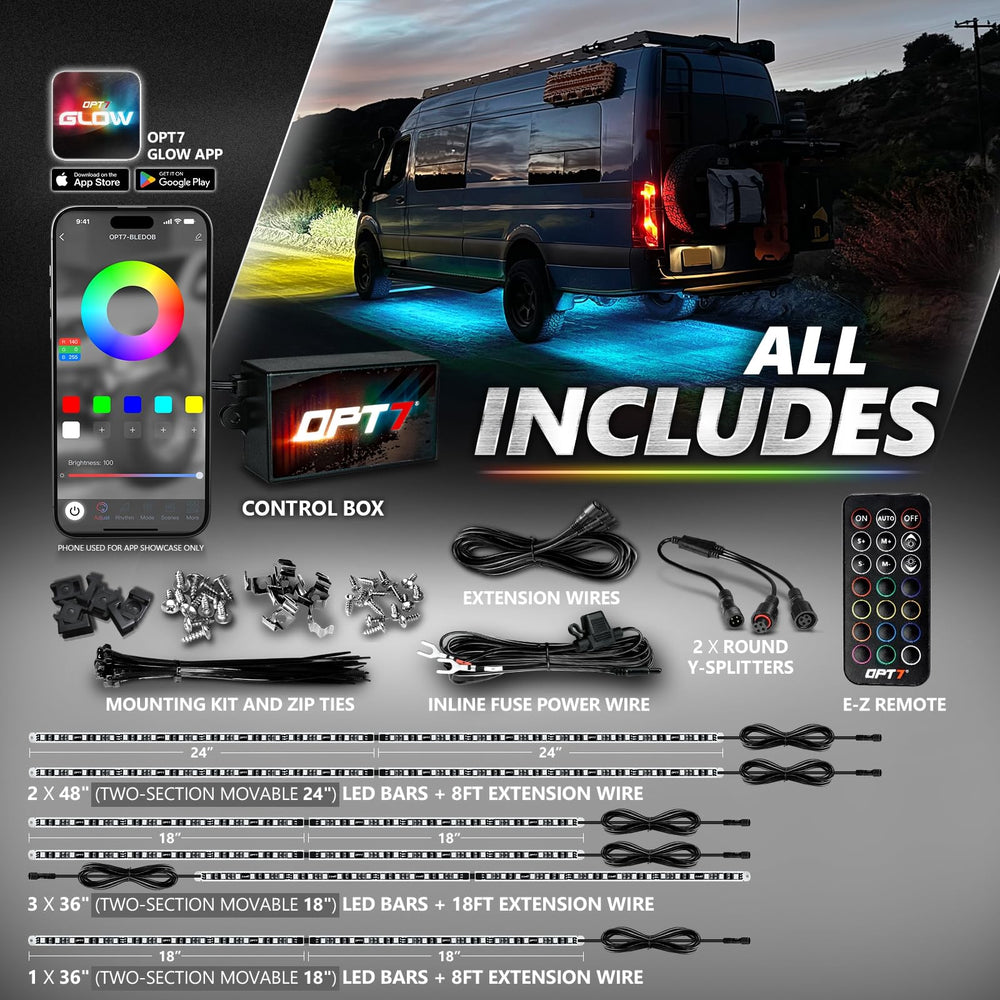 OPT7 Aura Pro installation kit keeps setup neat and portable.