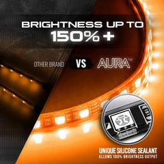 OPT7 Aura with Soundsync feature syncing colors to music for cabin vibes.