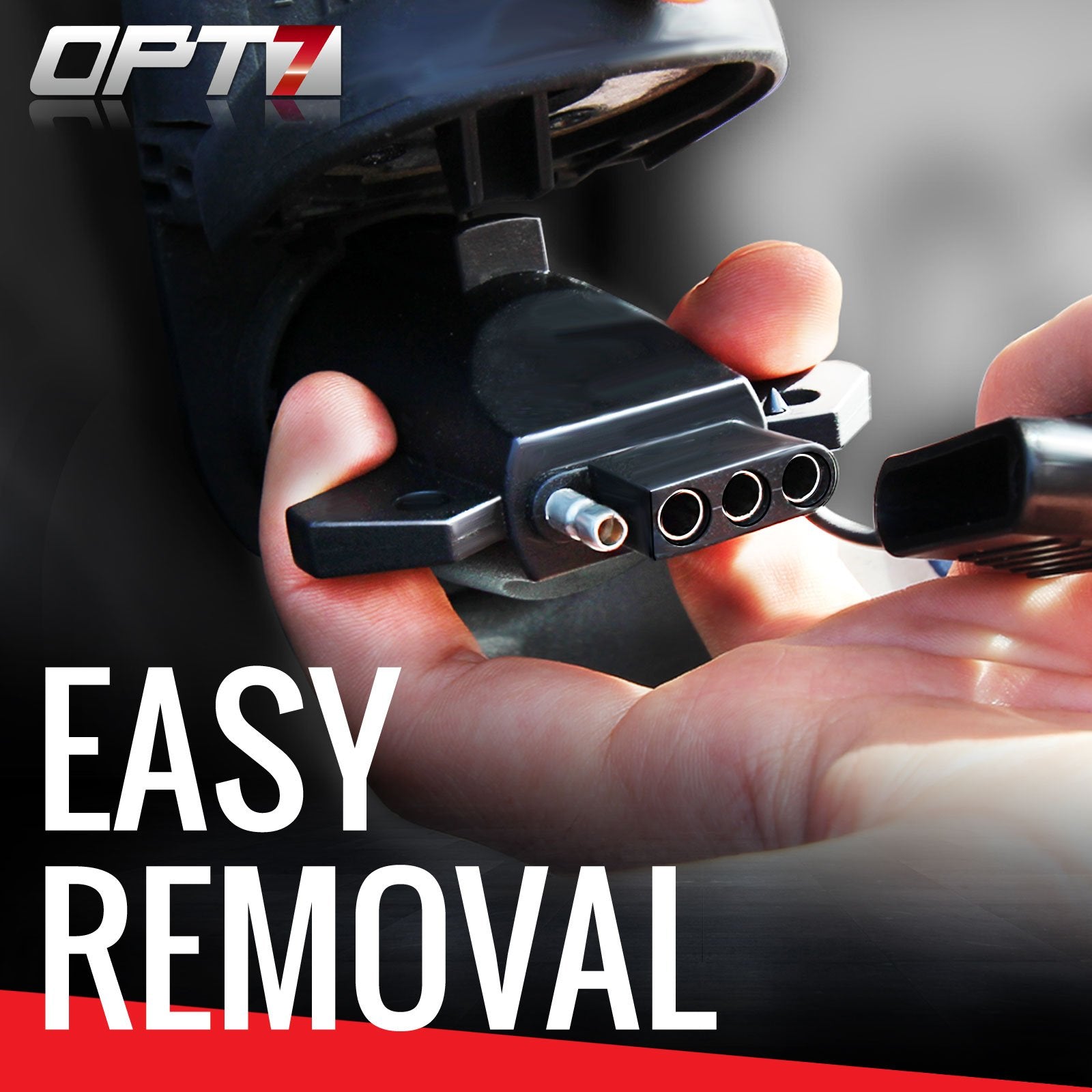 OPT7 dust cover keeps the connection secure on rough roads.