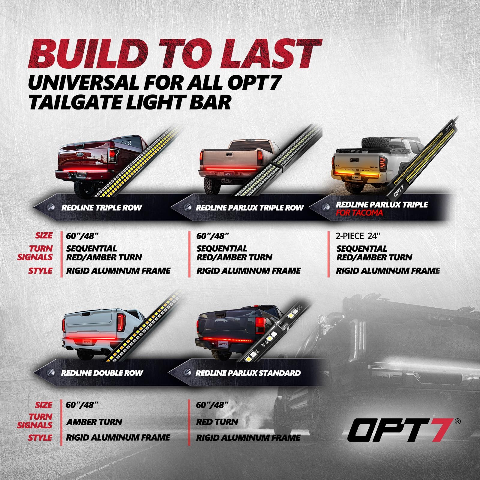 OPT7 Plug-n-play tailgate adapter simplifies setup on Tacoma, Tundra, and various pickups.