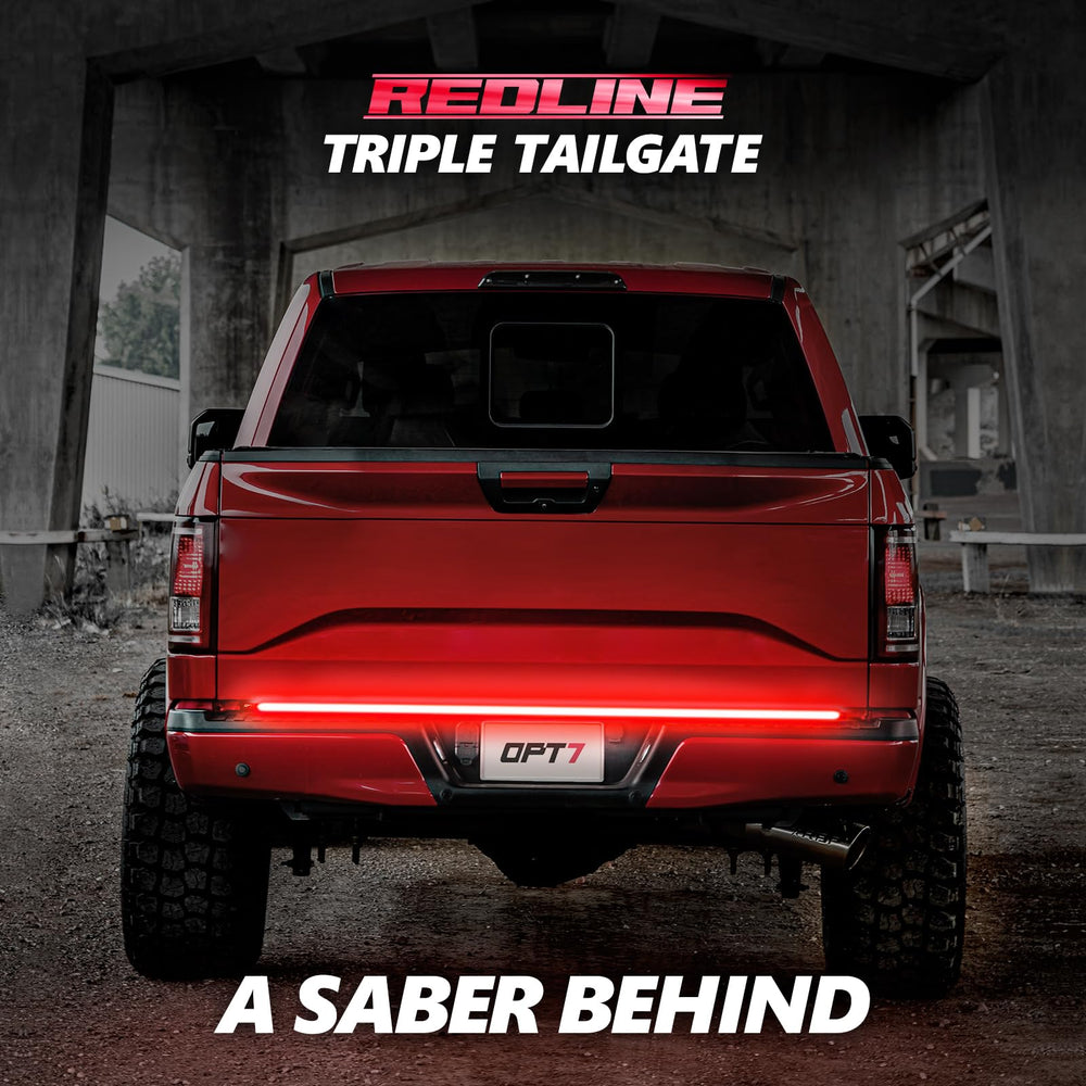 OPT7 Redline 60-Inch tailgate light bar enhances night visibility on highways