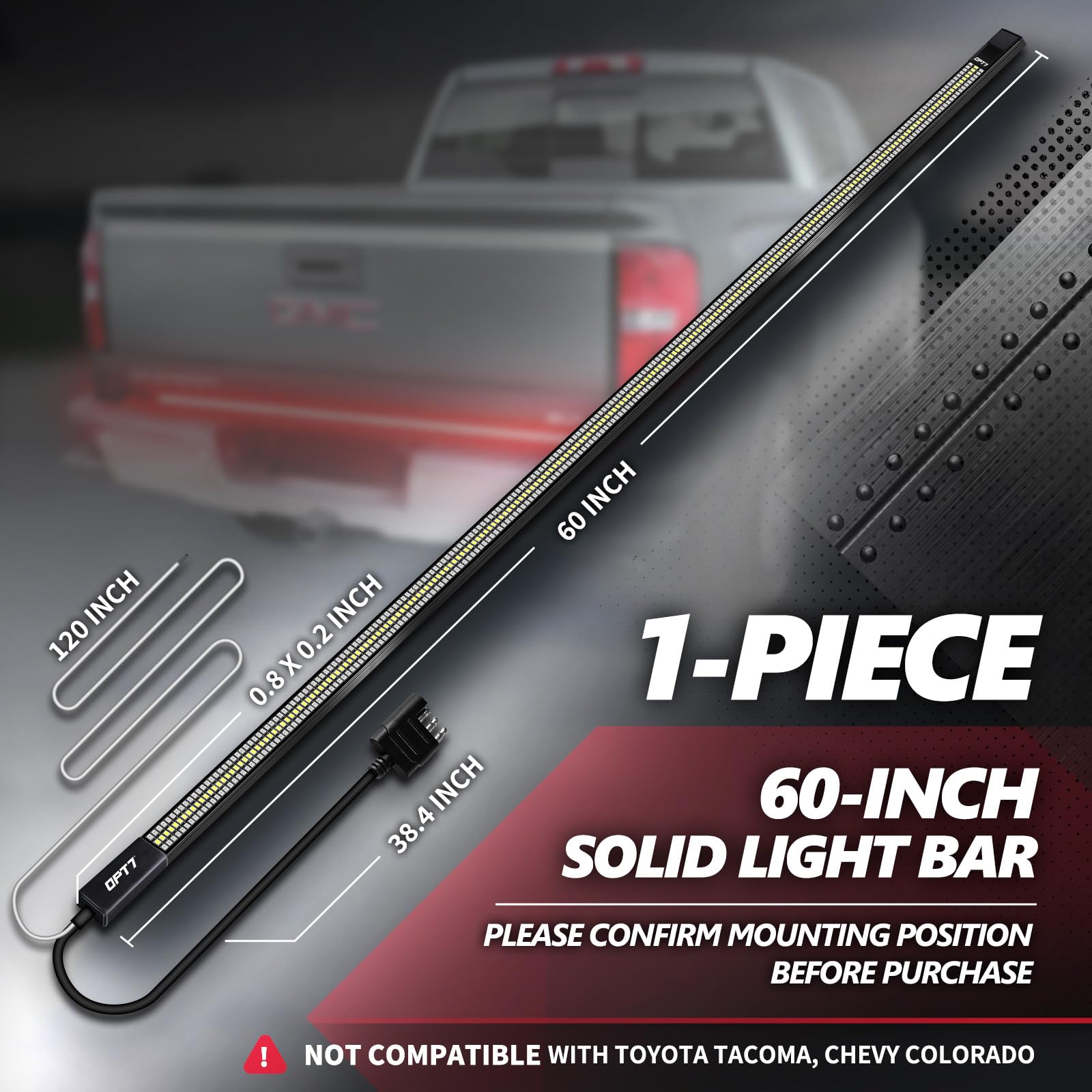 OPT7 Redline 60-Inch tailgate light bar sequential turn signals improve signaling