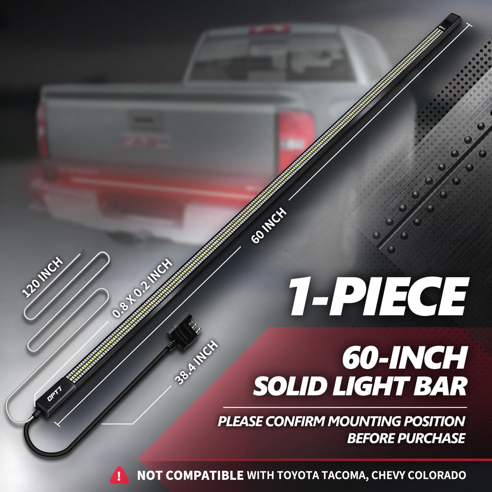 OPT7 Redline 60-Inch tailgate light bar sequential turn signals improve signaling