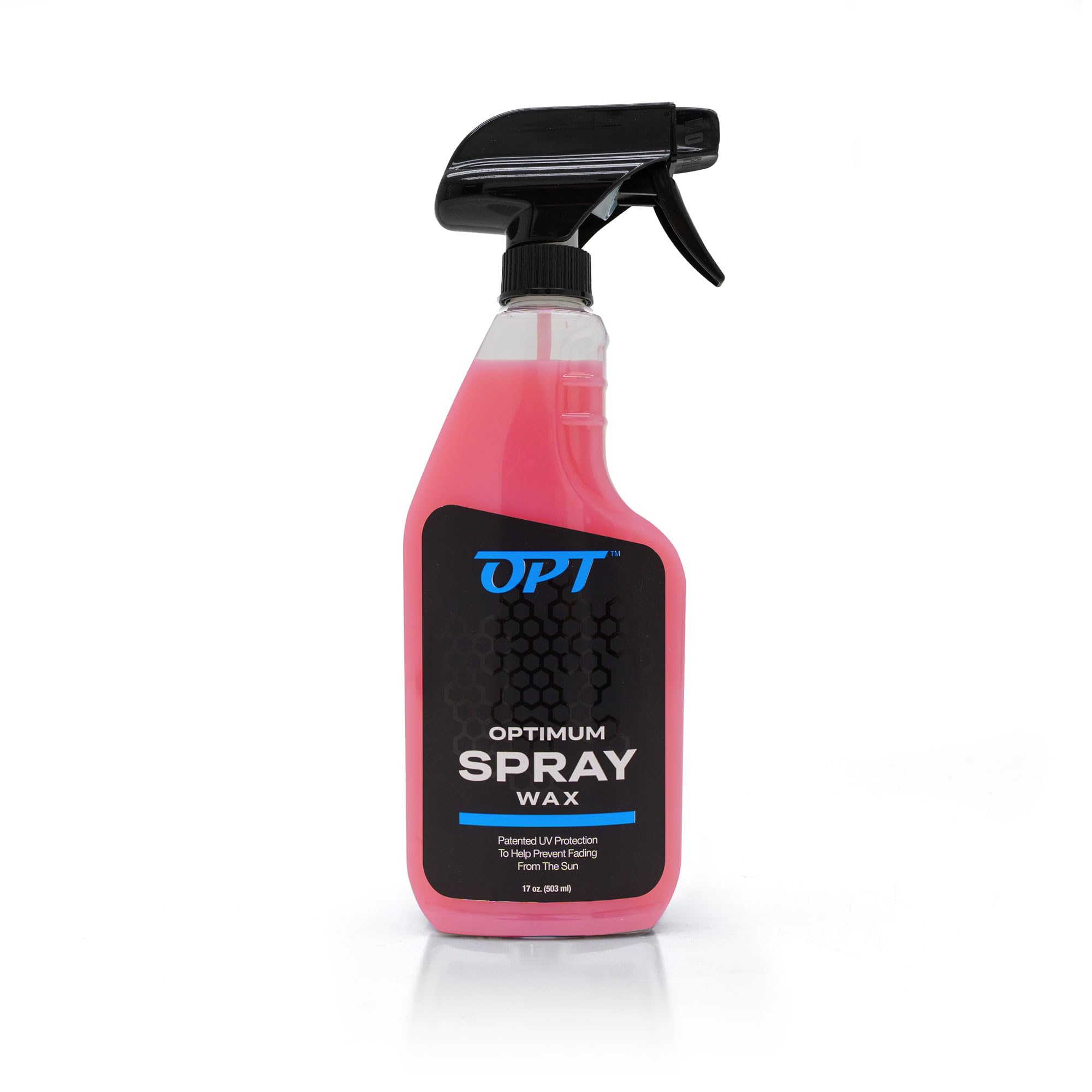 Optimum Car Wax spray bottle for fast, residue-free waxing.