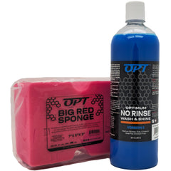 Optimum No Rinse Version 5 bottle being poured for quick rinseless wash