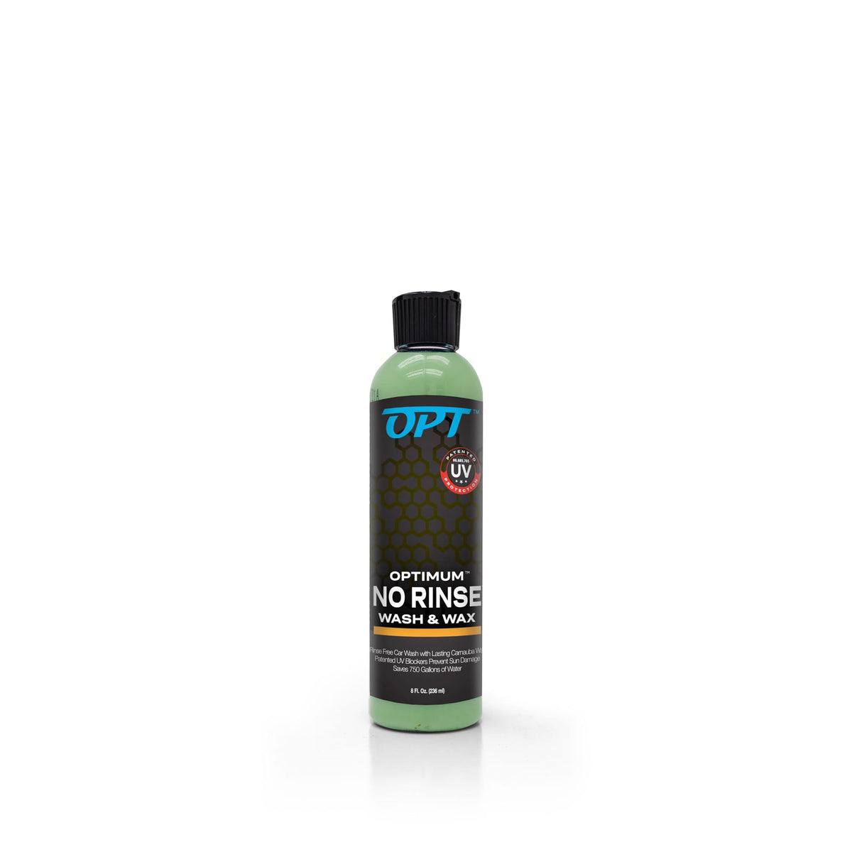 Optimum No Rinse bottle pour for quick, eco-friendly car cleaning.