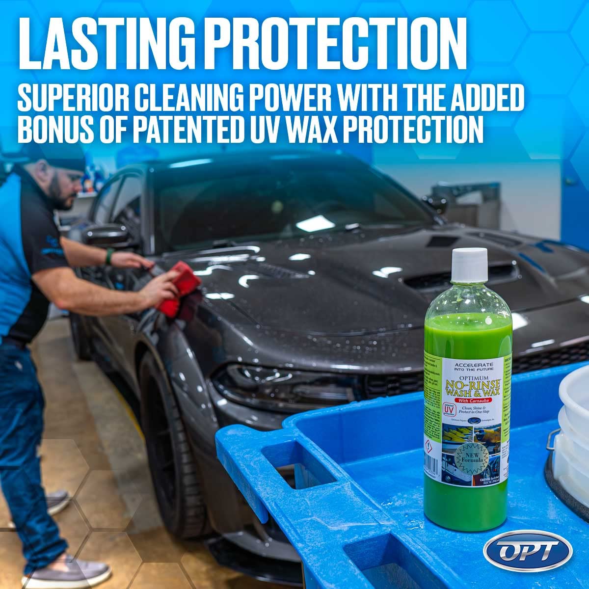Optimum No Rinse suitable for cars, motorcycles, boats, RVs, and more.