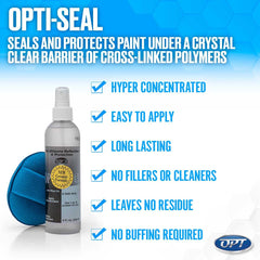 Optimum Opti-Seal delivers a streak-free shine after application.