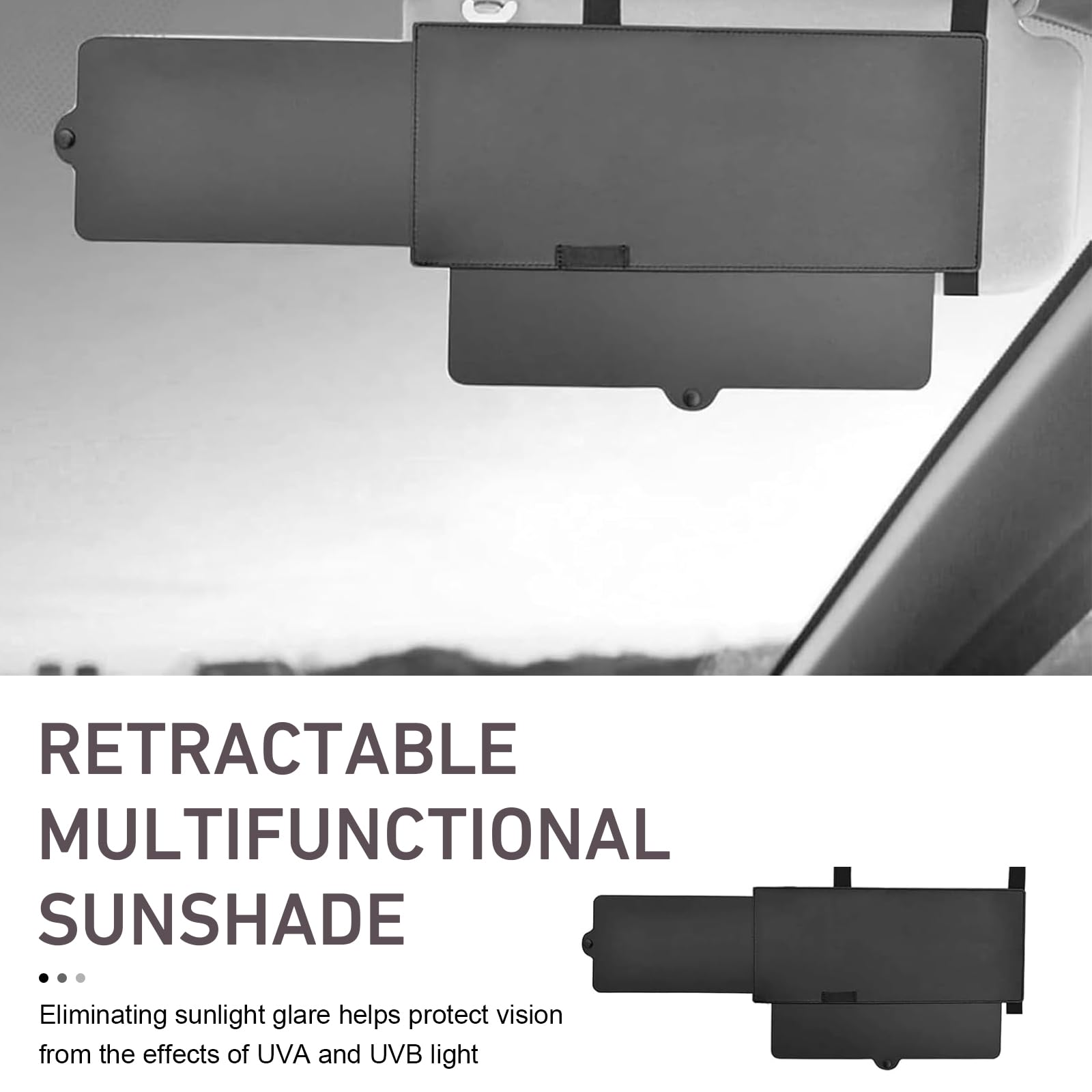 Opuweiy visor extender mounts quickly without tools for universal vehicle compatibility.