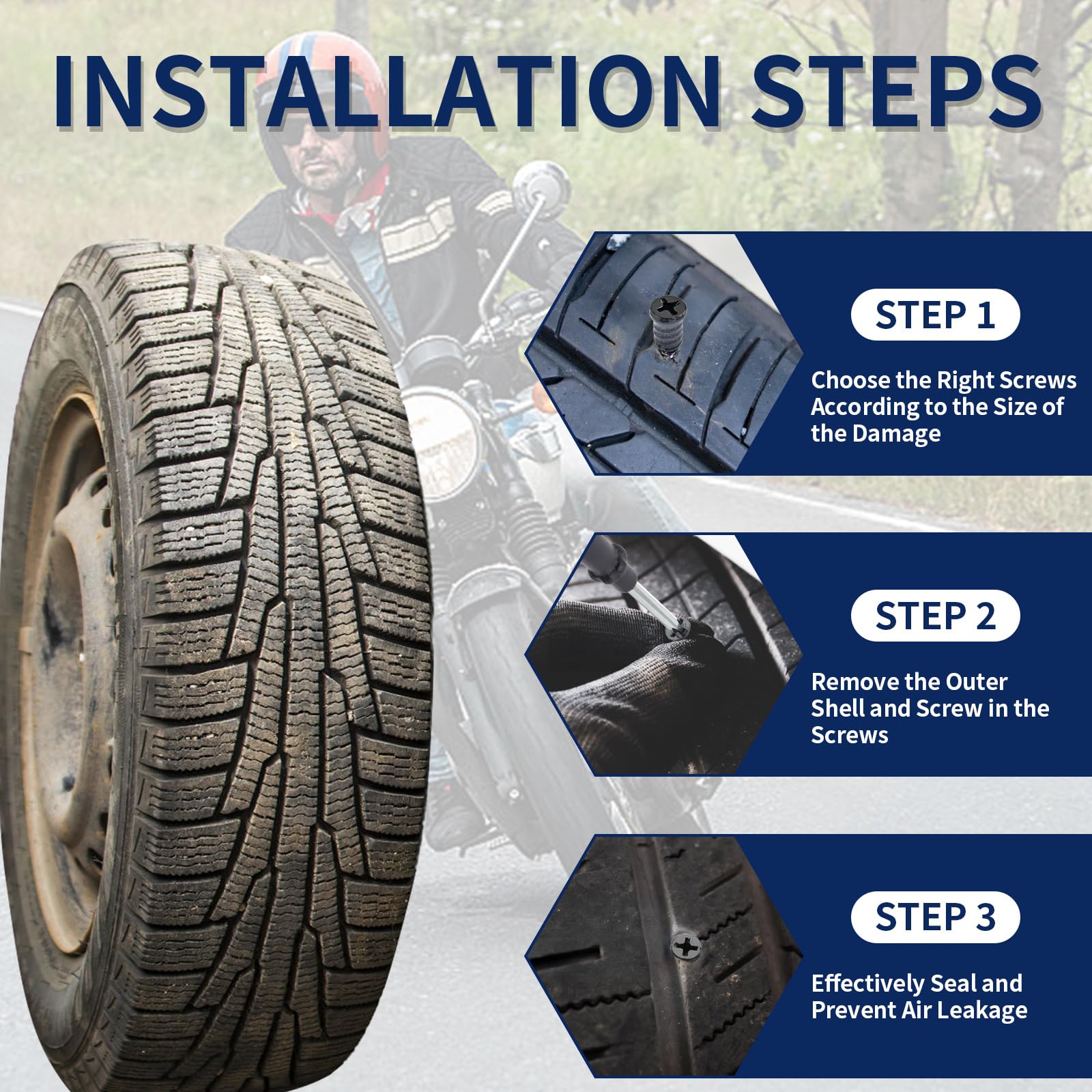 Opvixi sealing tire plug close-up highlighting sealant for reliable sealing.