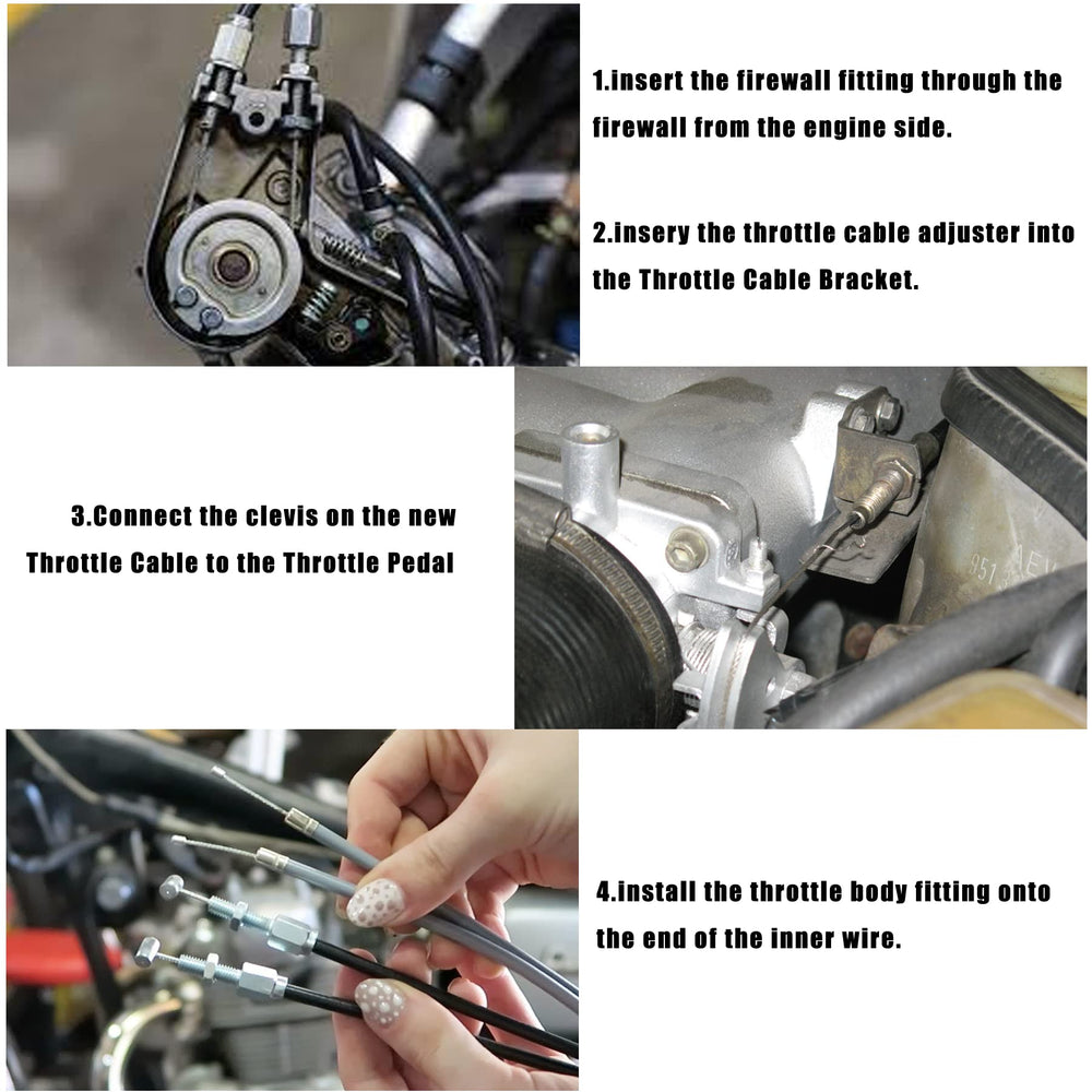 ORAEVY throttle cable installed on pedal shows smooth, responsive action