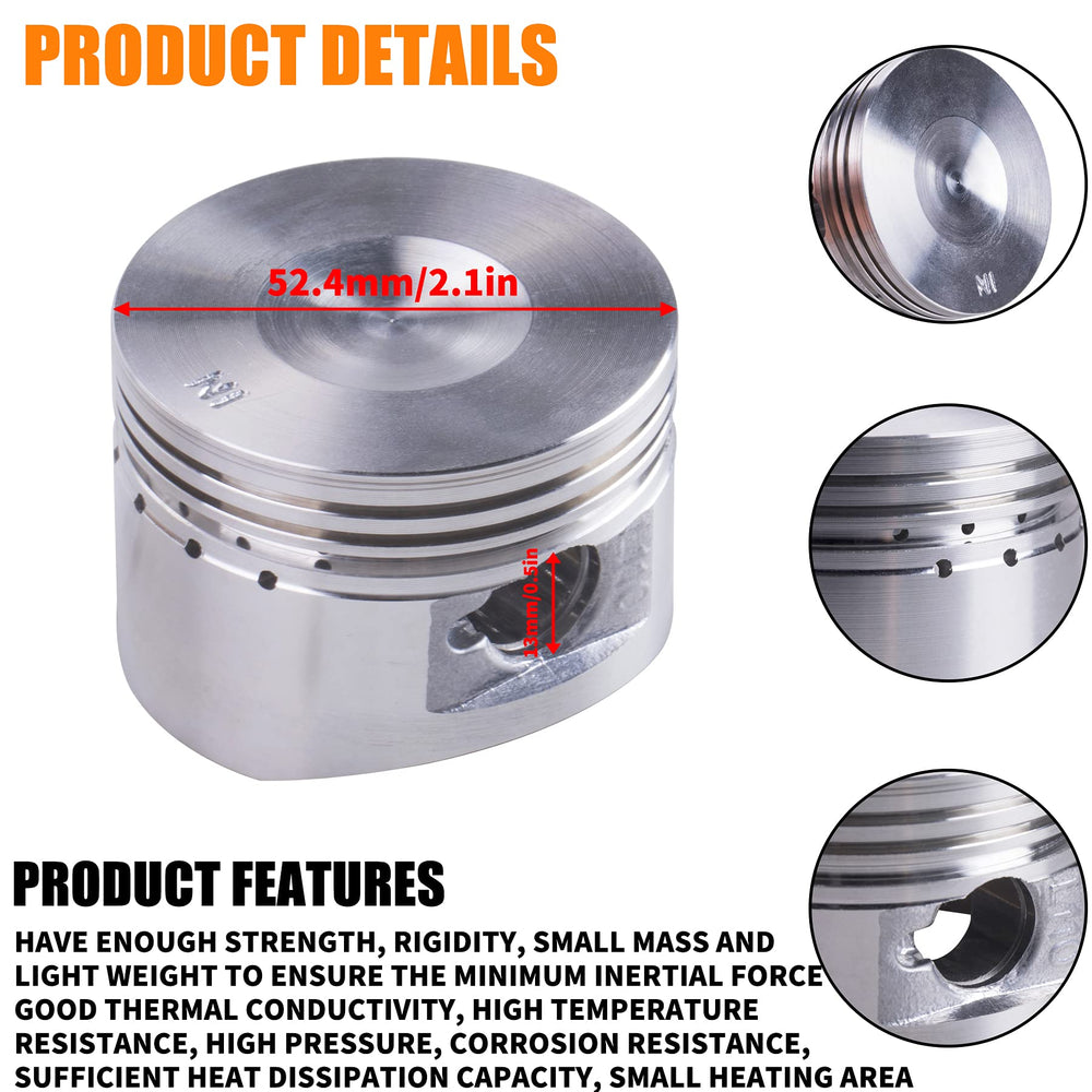 ORAEVY piston rings for 52.4mm bore and tight seal