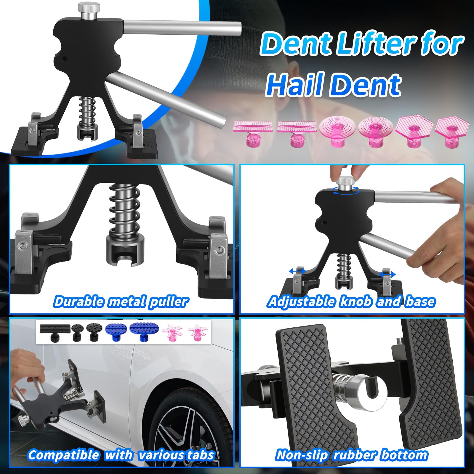 Oranqran paintless dent removal tools protect original paint while pulling dents.