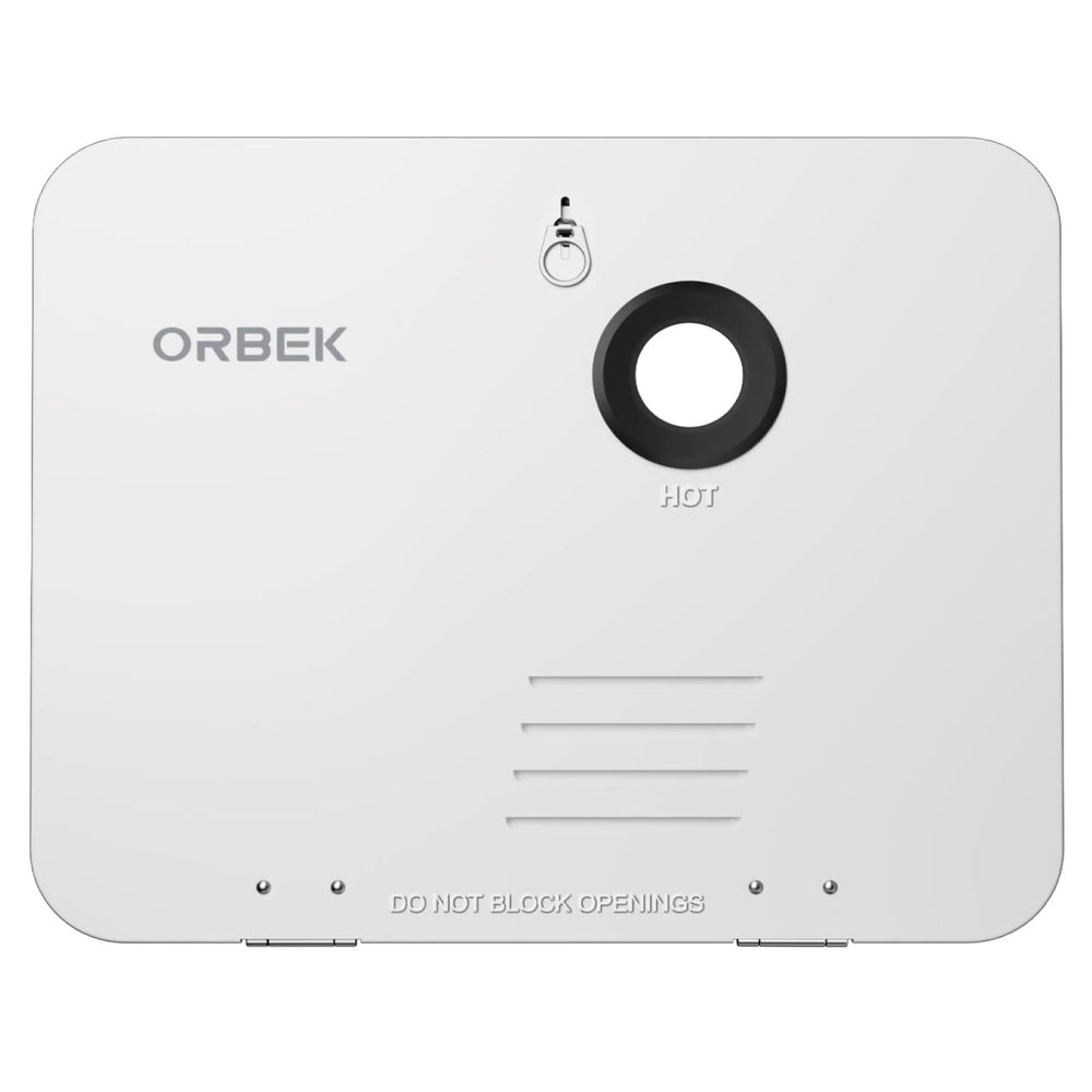 Orbek RV door front view showing a flush-mount design for a clean exterior