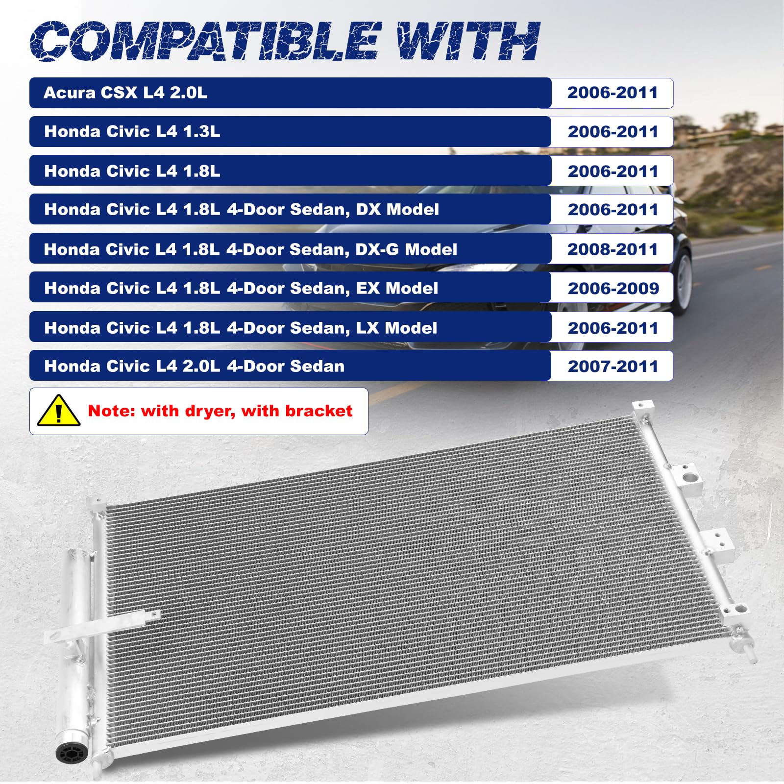 Orceed condenser side profile demonstrates compact install in tight engine bay