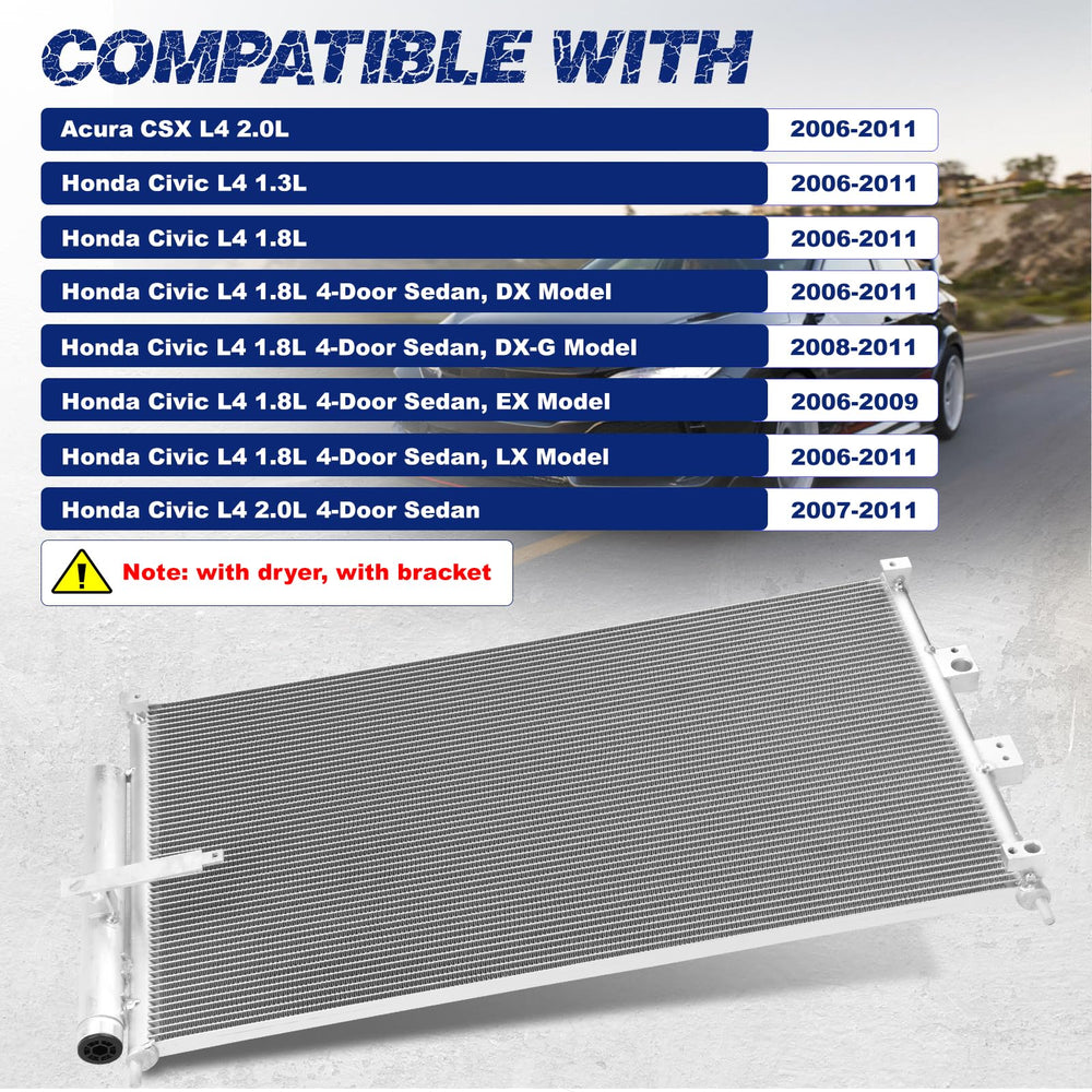 Orceed condenser side profile demonstrates compact install in tight engine bay