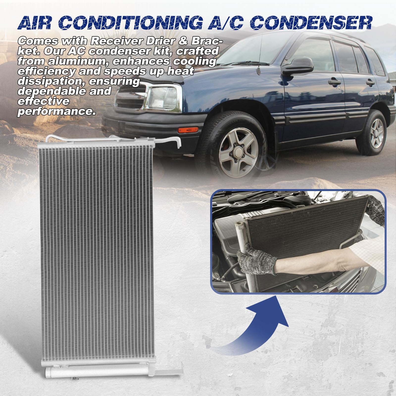 Orceed condenser with multi-layer fins boosts cooling efficiency.