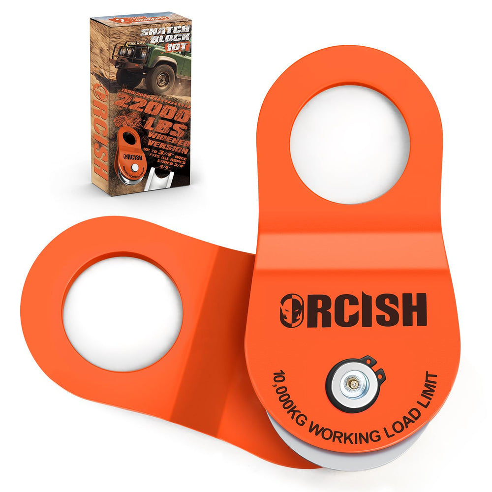 ORCISH 10-Ton Snatch Block front view shows rugged steel construction for heavy off-road use