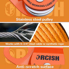 ORCISH 10-Ton Snatch Block top view reveals compact profile for mounting