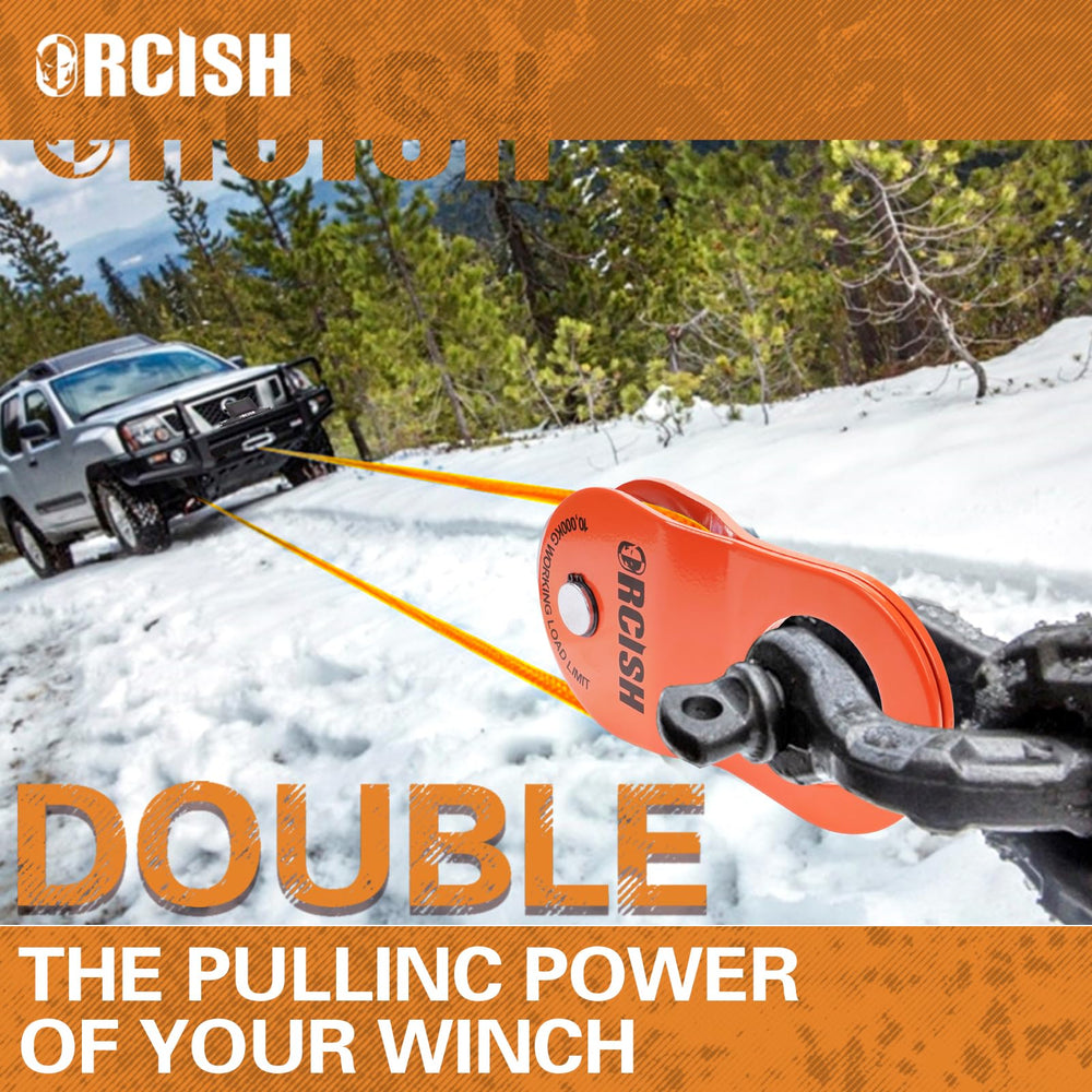 ORCISH 10-Ton Snatch Block with winch gear for efficient recovery
