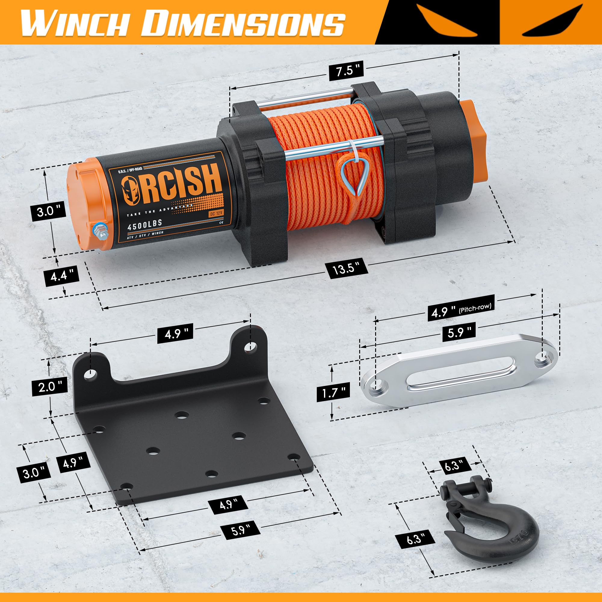 Three-stage planetary gears deliver smooth, steady pulling power.