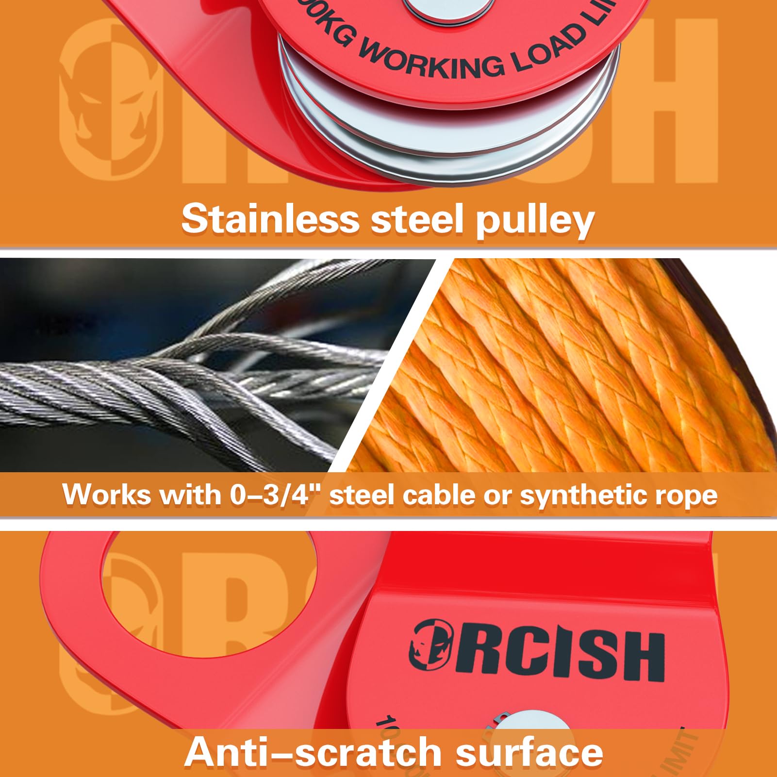 ORCISH snatch block anti corrosion coating for harsh environments.