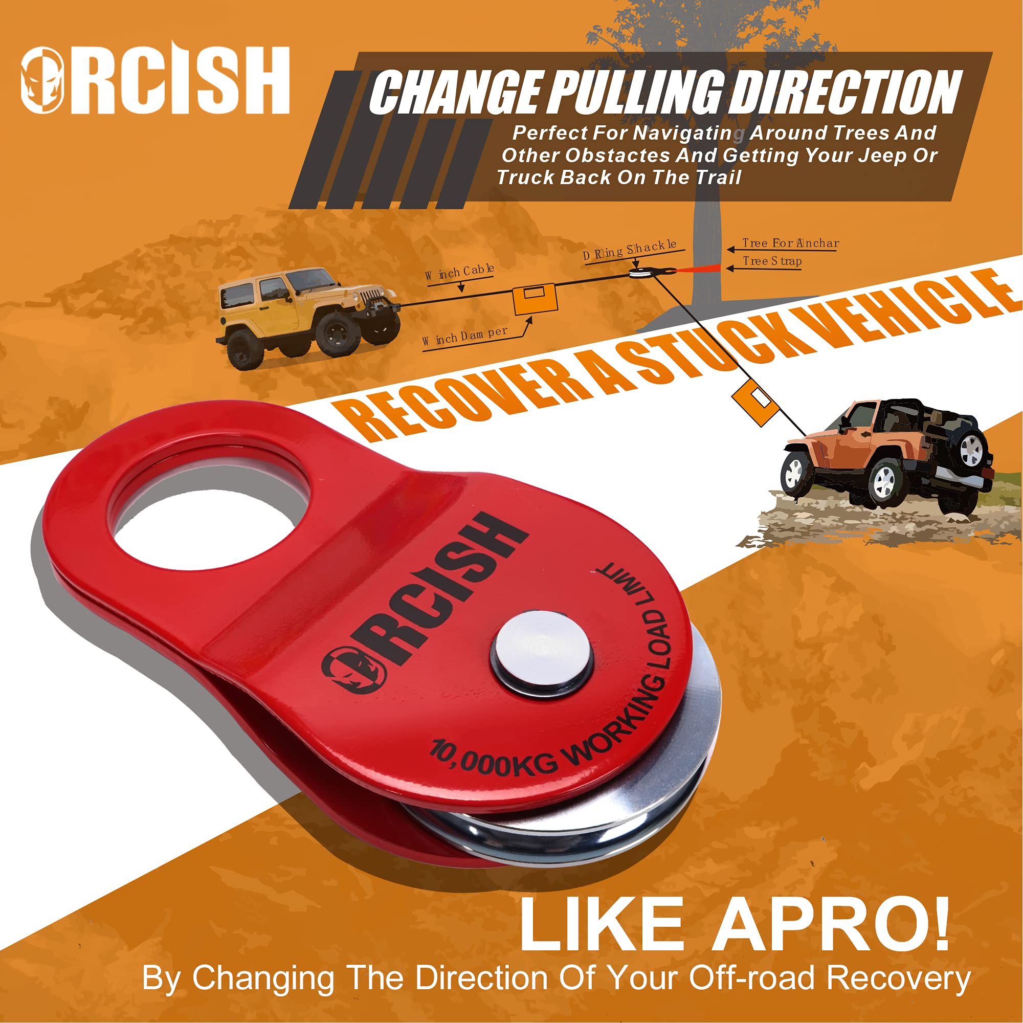 ORCISH snatch block packaging and quick setup guide.