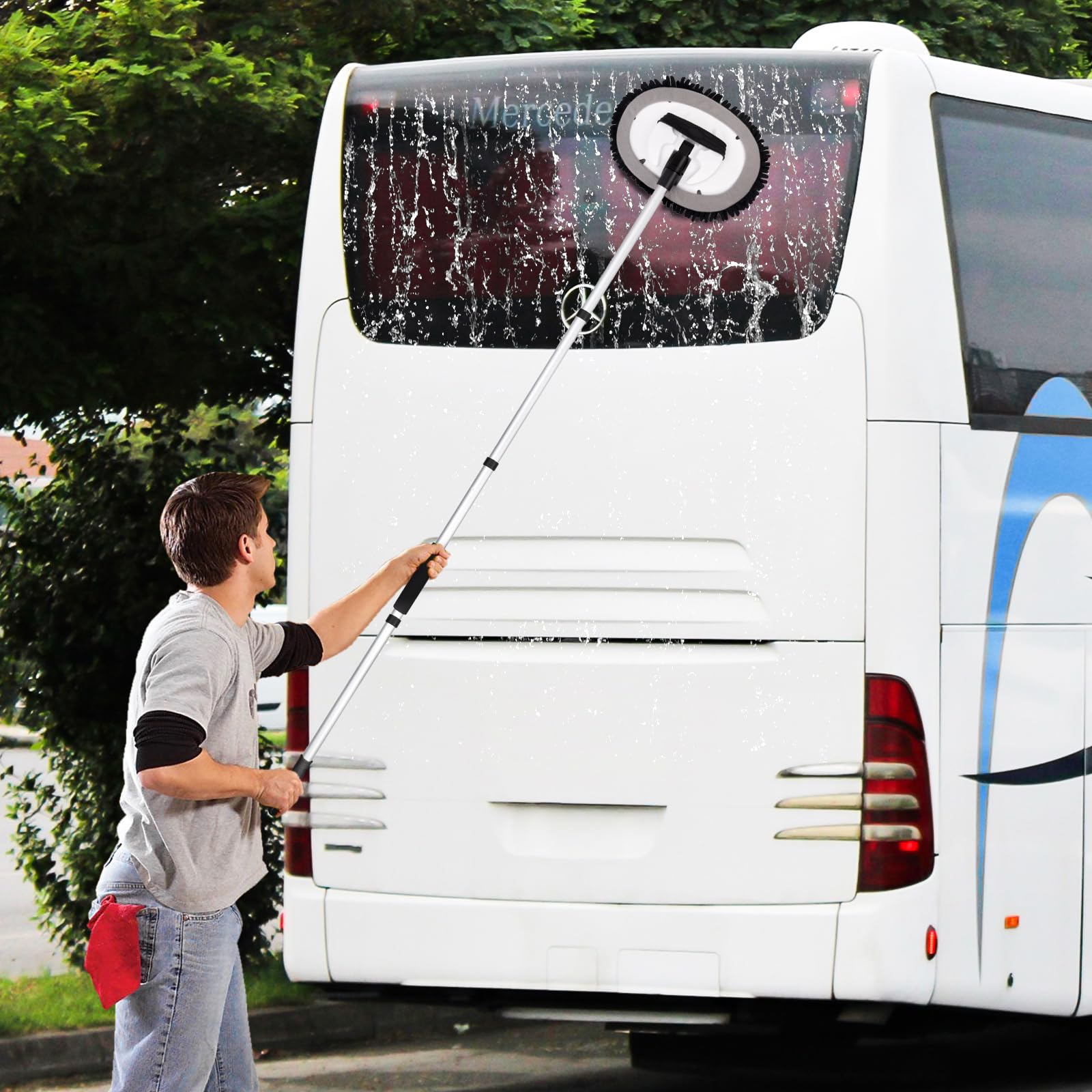Ordenado aluminum poles resist bending and rust for durable car care.