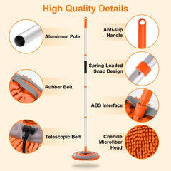 Ordenado anti-slip handle provides a secure grip during washing tasks.