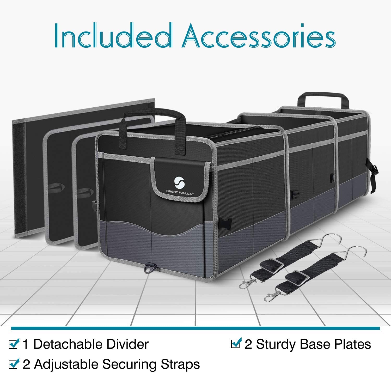 ORIENT FAMULAY trunk organizer collapsible design for compact storage.