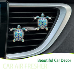 Oriesse blue turtle car decor accents your interior style while keeping vents organized