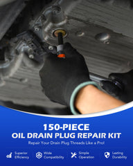 Orion Motor Tech M13 tap in action for precise rethreading on oil pans