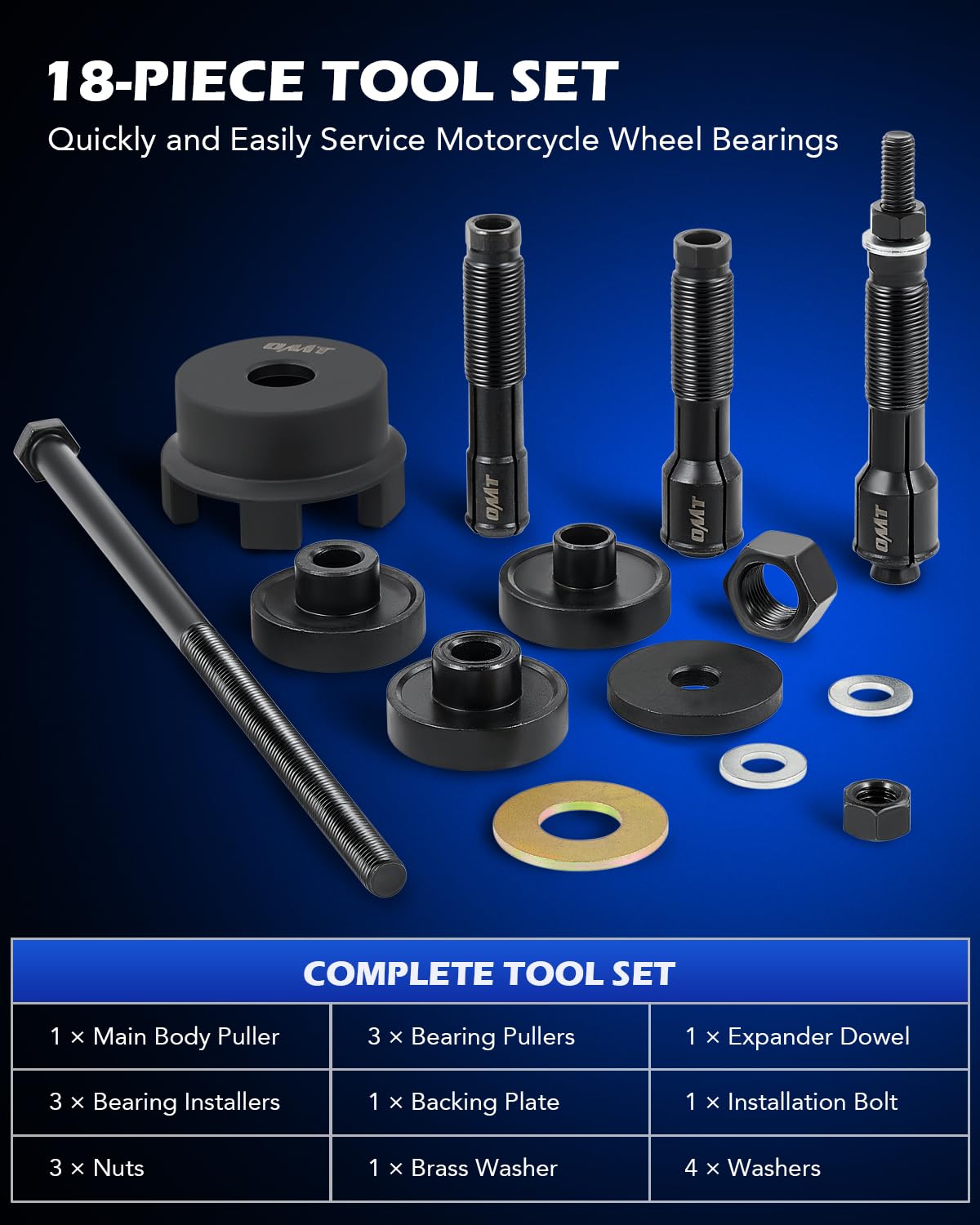 Orion Motor Tech 18-piece Harley tool set with case for clean organization