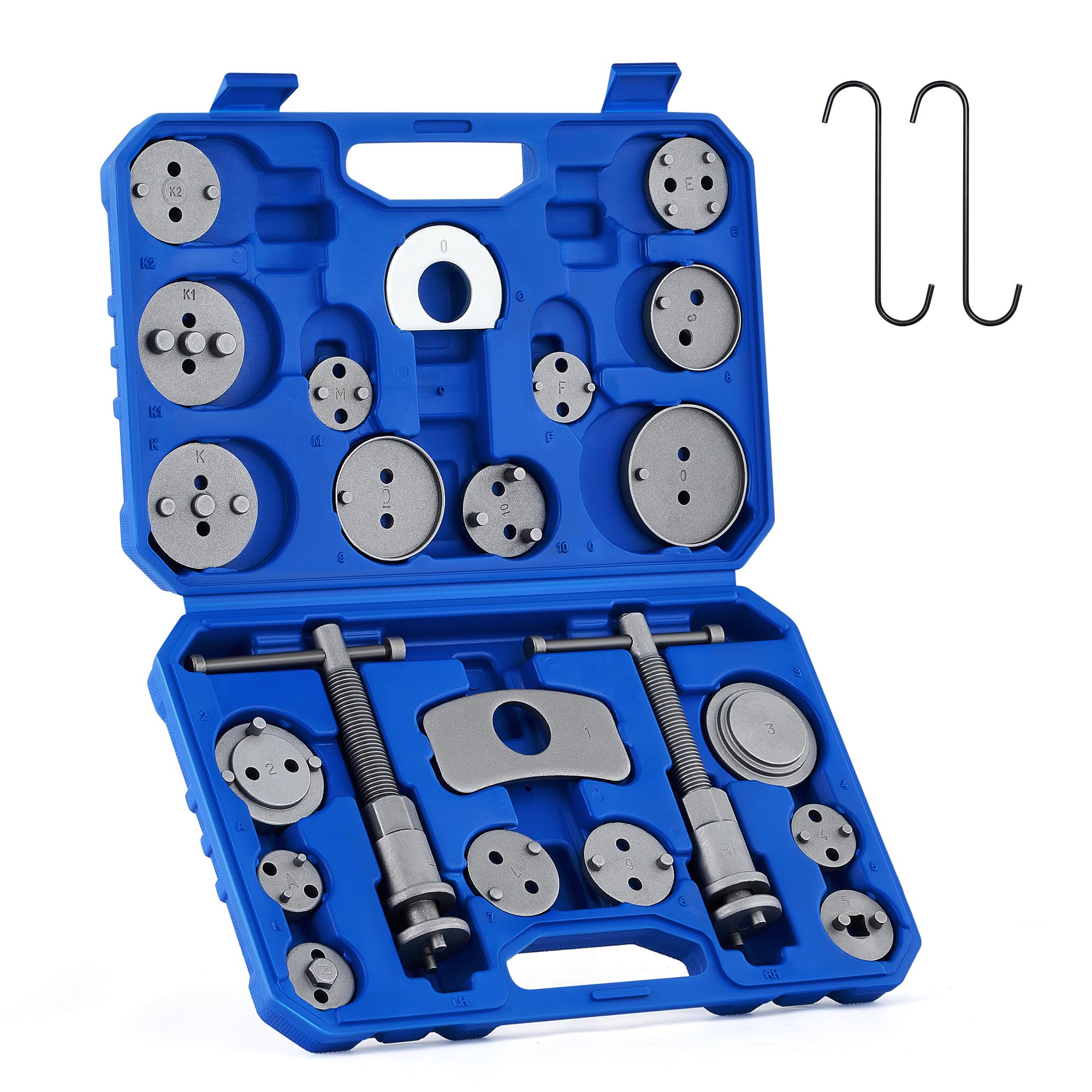 Orion Motor Tech 24pc brake caliper tool set case shows organized storage for quick repairs.