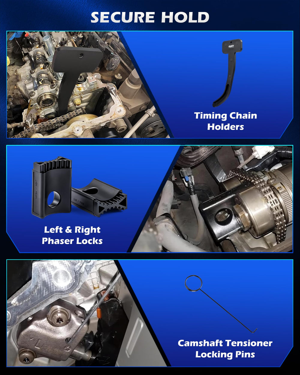 Orion Motor Tech chain holders keep the timing chain stable during servicing