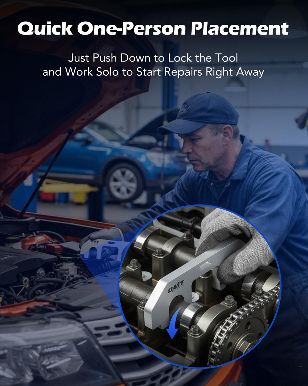 Orion Motor Tech 303-1655 cam holding tool in case keeps components organized.
