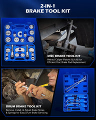 Orion Motor Tech caliper wind-back tool in use for efficient brake work