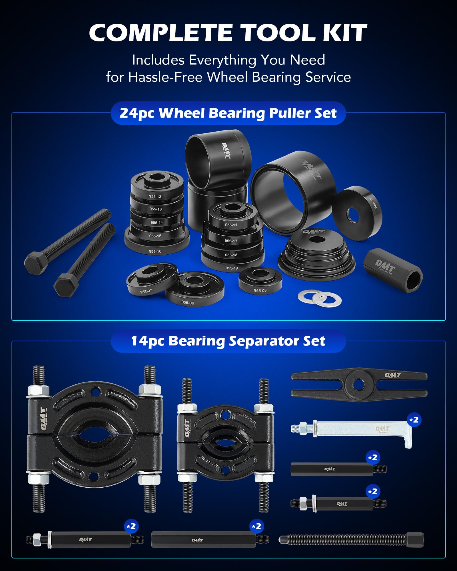Orion Motor Tech sleeves and bushings organized for versatile compatibility