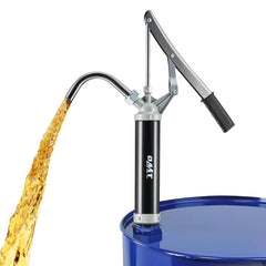 Orion Motor Tech 55gal drum pump lever-action in use for smooth transfer