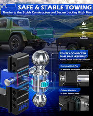 Orion Motor Tech 6-inch drop-rise slider demonstrates adjustable height for proper trailer leveling.