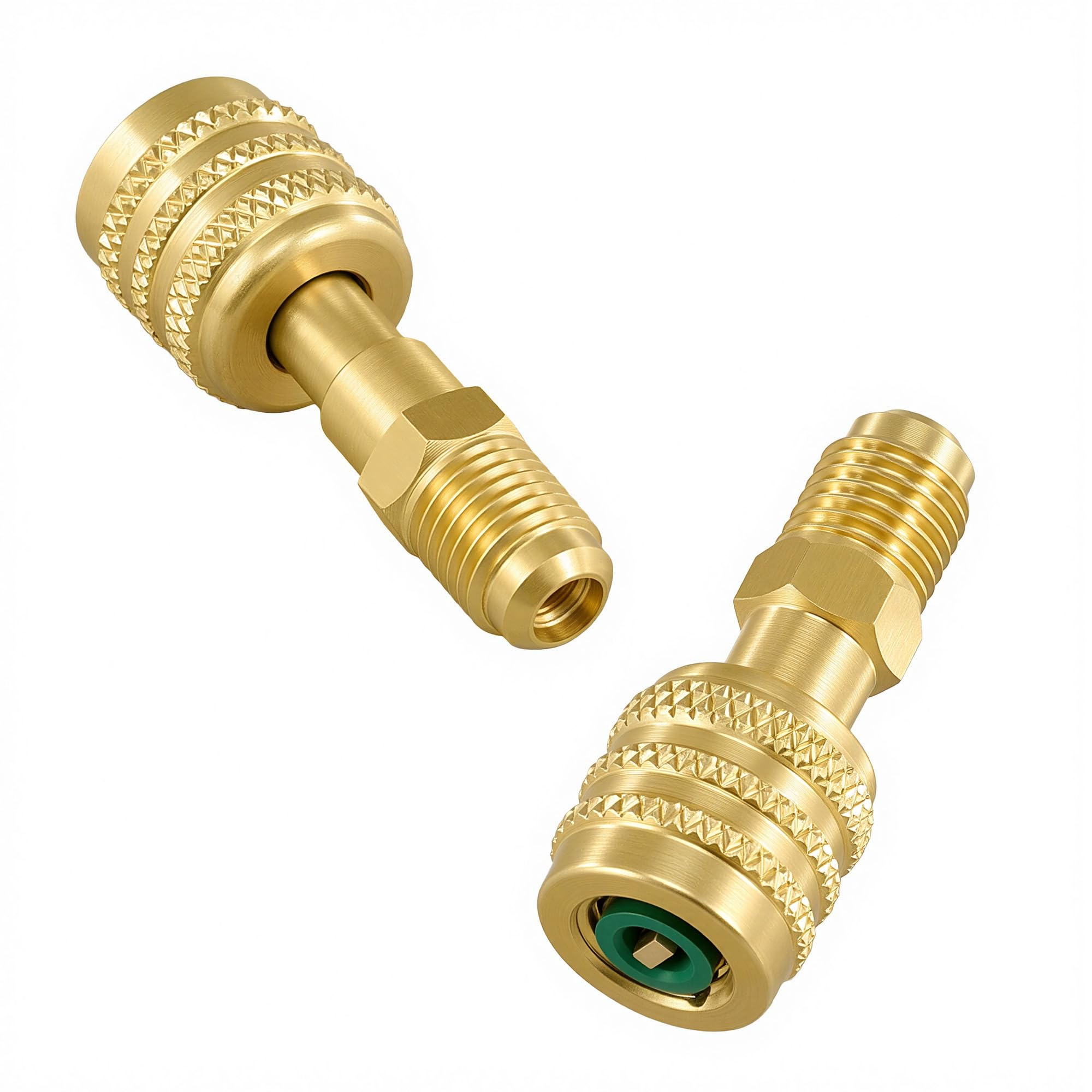 Orion Motor Tech A2L adapters in brass for R32 and R454B systems enable leak-free connections.